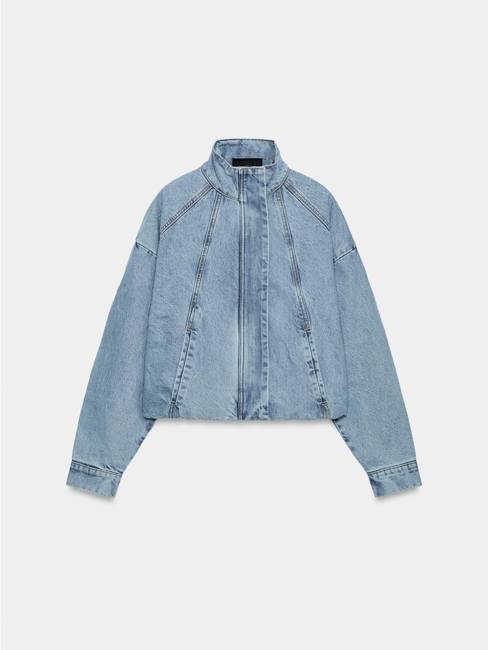 Z1975 HIGH NECK DENIM BOMBER JACKET - Picture 3 of 7